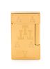 An S.T. Dupont Habaneros: Trinidad Limited Edition Line 2 Gold-Plated Pocket Lighter Height 2 1/2 inches.