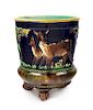 An English Majolica Jardiniere Height 9 7/8 inches.