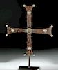 Large Byzantine Iron and Silver Processional Cross