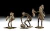 Lot of 3 Late 19th C Ashanti Brass Figural Gold Weights
