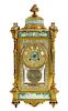 Antique French Pate Sure Pate Enameled Bronze Clock