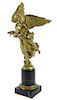 Antique Signed Gilt Bronze Winged Victory Bronze