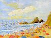 George Campbell Original Beach Scene Oil Painting
