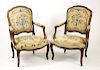 Pair of French Provincial Style Oak Fauteuils
