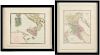 Two 1836 Hand Colored Maps of Italy, Burr & Tanner