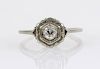 Ladies Antique 18k White Gold & Diamond Ring