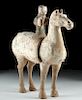 Chinese Han Dynasty Pottery Horse and Rider w/ TL