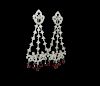 18k Gold 6.50 TCW Diamond & Garnet Chandelier Earrings