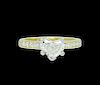 18k Gold & 1.75 TCW Diamond Engagement Ring with Heart