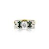 A 14K Gold Diamond and Emerald Ring