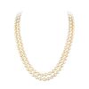 A Double Strand Pearl and Diamond Necklace