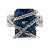 David Yurman Blue Topaz Diamond Sterling Cable Wrap Ring 