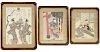 Group of 3 Prints after Ukiyo-e Woodblocks