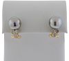 18k Gold Grey South Sea Pearl Diamond Earrings 
