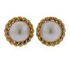 14k Gold Mabe Pearl Earrings 