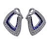18k Gold 2.60ctw Diamond Sapphire Earrings 