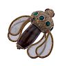 Naef Orbaley 18k Gold Gemstone Bumble Bee Brooch 