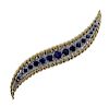 18K Gold Blue Stone Flame Brooch