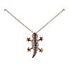 18K Gold Diamond Gecko Pendant Necklace