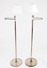 Pair of Silverplated Floor Lamps, 20th C.