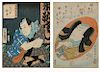 Toyokuni III Utagawa 2 woodblocks