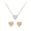 A Group of 18K Gold Diamond Heart Jewelry