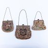 Collection of Three (3) Antique Tapestry Purses
