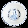 AN 18TH C. DELFT GLAZE BOWL: WILKES AND LIBERTY NO. 45
