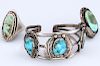 NATIVE STERLING AND TURQUOISE BRACELET AND RINGS