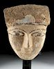Egyptian Ptolemaic Painted Gesso / Wood Mummy Mask