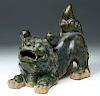 Chinese Ming Dynasty Glazed Ceramic Fu Dog