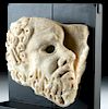 Roman Marble Face of Satyr in Relief, ex Sotheby's