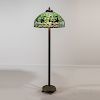 Tiffany Studios Bronze Floor Lamp with Maple Leaf Shade