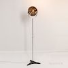 Reggiani Adjustable Chromed Steel and Shaded Glass Floor Lamp