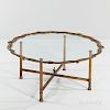 Baker Style Brass and Glass Coffee Table
