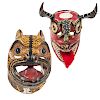Mexican Devil and Jaguar Parade Masks, Deaccessioned from the Children's Museum of Indianapolis