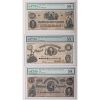 Confederate States of America Paper Currency PMG, Lot of Three