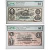 United States Bank Notes from 1860s PMG, Lot of Two