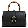 Gucci Dionysus Black Leather Bamboo Handbag Purse