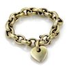14k Yellow Gold Onyx Heart Charm Large Oval Link C