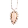 A Ladies Opal & Diamond Necklace in 14K