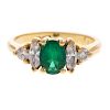 A Ladies 18K Very Fine Emerald and Diamond Ring