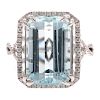 A Ladies Aquamarine & Diamond Ring in 14K Gold