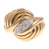 A Ladies 14K Swirl Diamond Ring