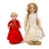 Two Handwerck bisque and composition dolls