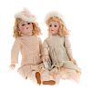 Two German bisque and composition dolls