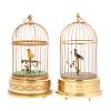 Two continental caged bird automatons