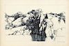 Stow Wengenroth - Rock Study - Original, Estate Signed Ink and pencil drawing