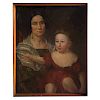 American School, 19th c. Mother and Child Portrait