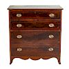 Federal stringer inlaid mahogany chest of drawers